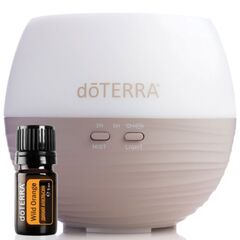 Набор для ароматерапии doTerra (диффузор Лепесток 2.0 + эфирное масло дикого апельсина 5 мл)